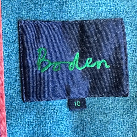 Boden 100% Wool Blazer Women's 10 Runs Small Lined Single Breast Teal Blue - Picture 10 of 13